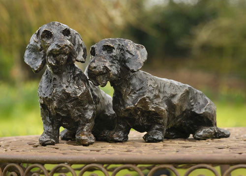 Freda and Wilfred (wire haired Dachshunds)