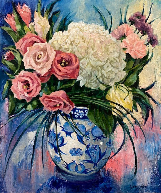 Summer Bouquet in Blue China